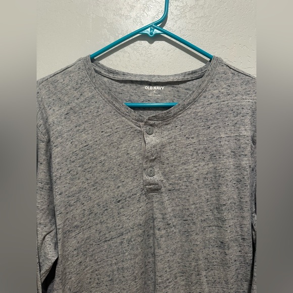 Old Navy Heathered Gray Henley Top - Picture 2 of 4